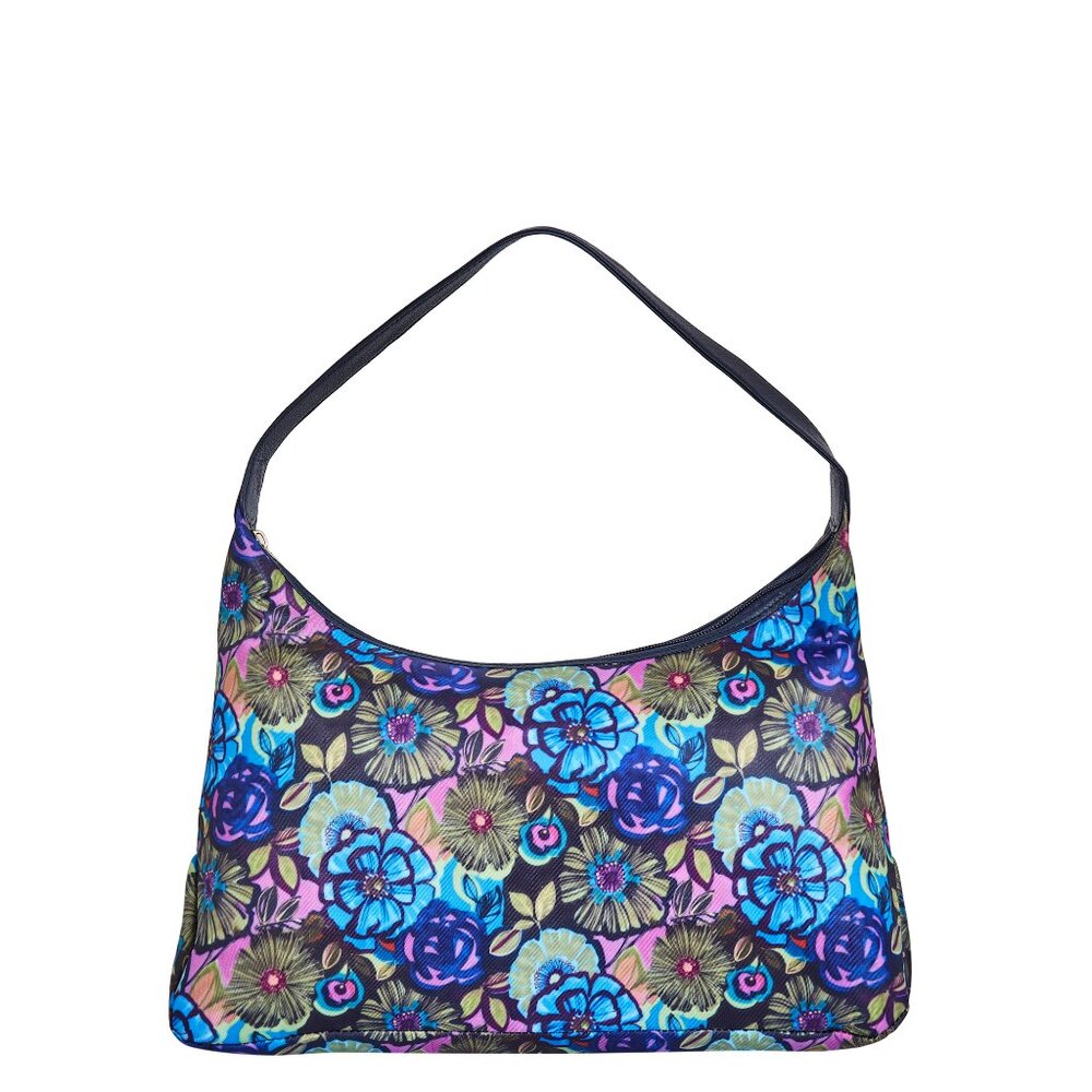 Hand Crafted Fabric Print Blue Colour Sling Hobo Shoulder Bag, Top Handle Purse
